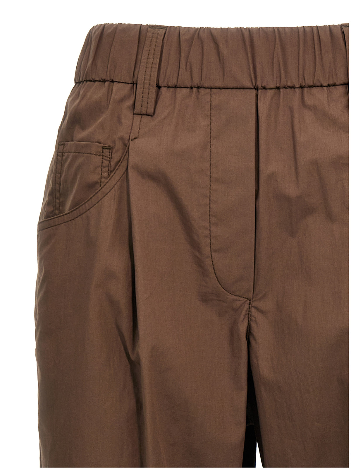 Brunello Cucinelli Brown Cotton Casual Pants for Women