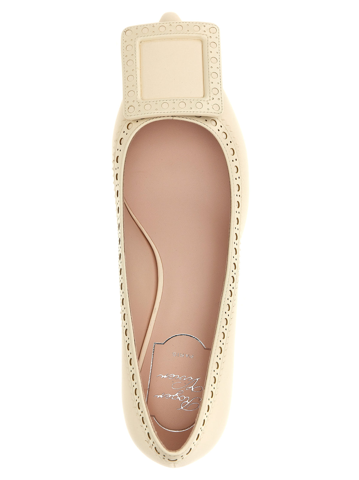 Roger Vivier White Lamb Leather Mid Heel Pumps - ‘Viv’ in The City