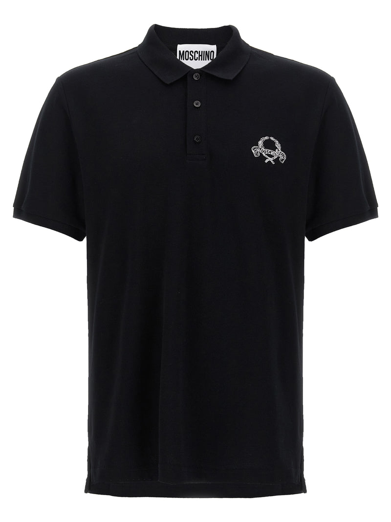 Moschino Black Cotton Polo Shirt for Men