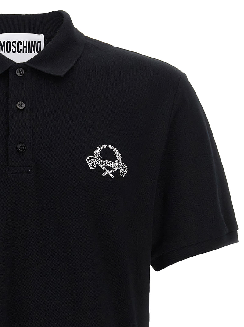 Moschino Black Cotton Polo Shirt for Men