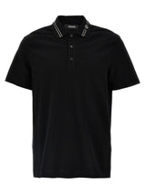 Versace Medusa Black Cotton Polo Shirt for Men