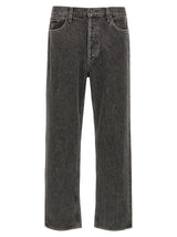 Agolde Gray Cotton Straight-Leg Jeans