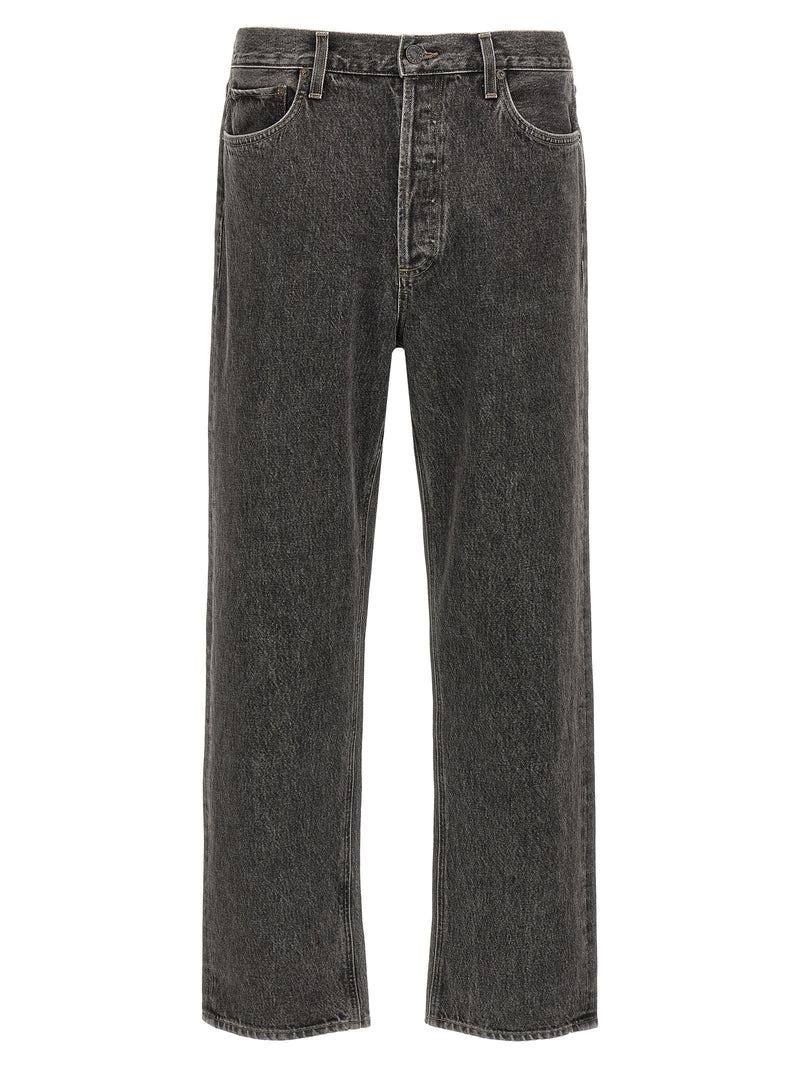 Agolde Gray Cotton Straight-Leg Jeans