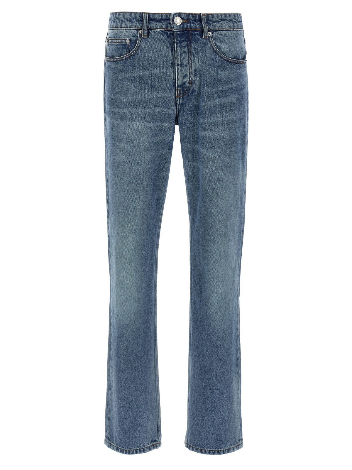 Ami Paris Blue Cotton Straight-Leg Jeans