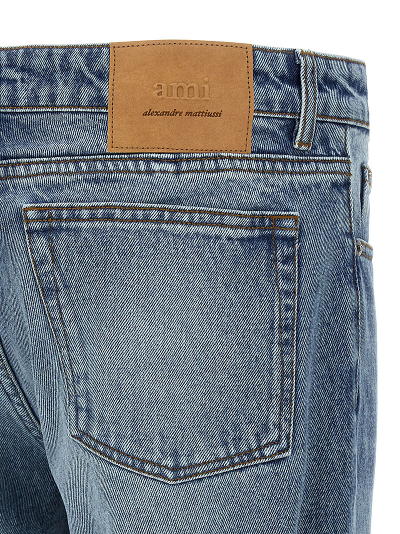 Jean droit Ami Paris en coton bleu