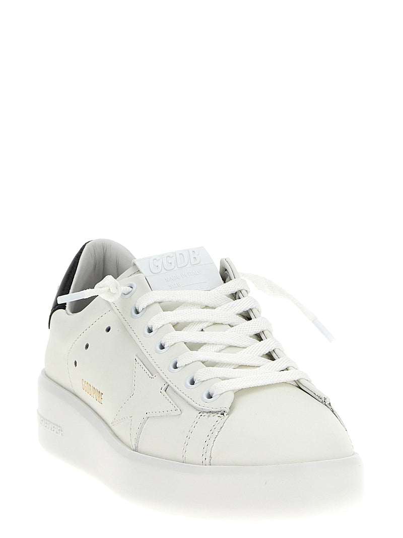 Golden Goose Pure Star Black Cowhide Low Top Sneakers
