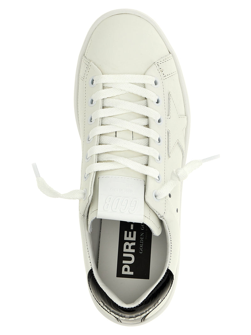 Golden Goose Pure Star Black Cowhide Low Top Sneakers