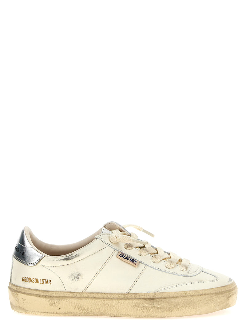 Golden Goose Soul Star Silver Lamb Leather Low Top Sneakers
