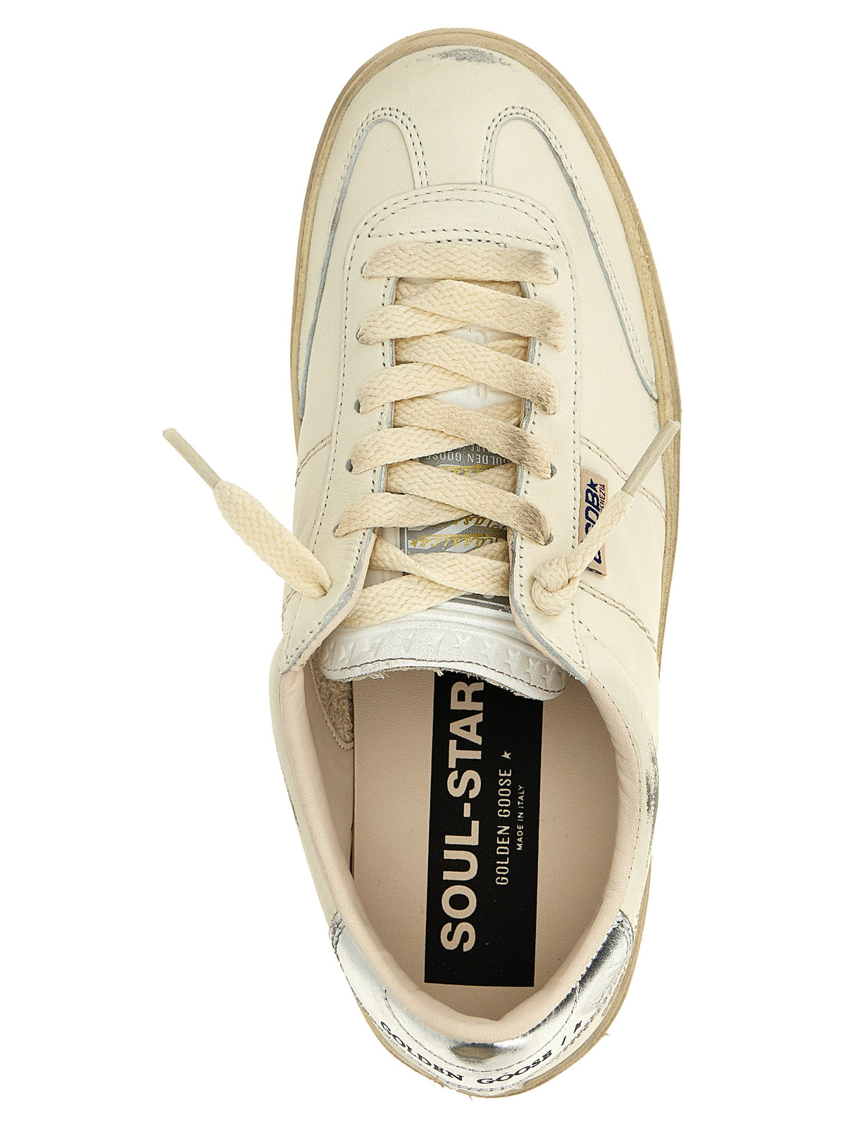 Golden Goose Soul Star Silver Lamb Leather Low Top Sneakers