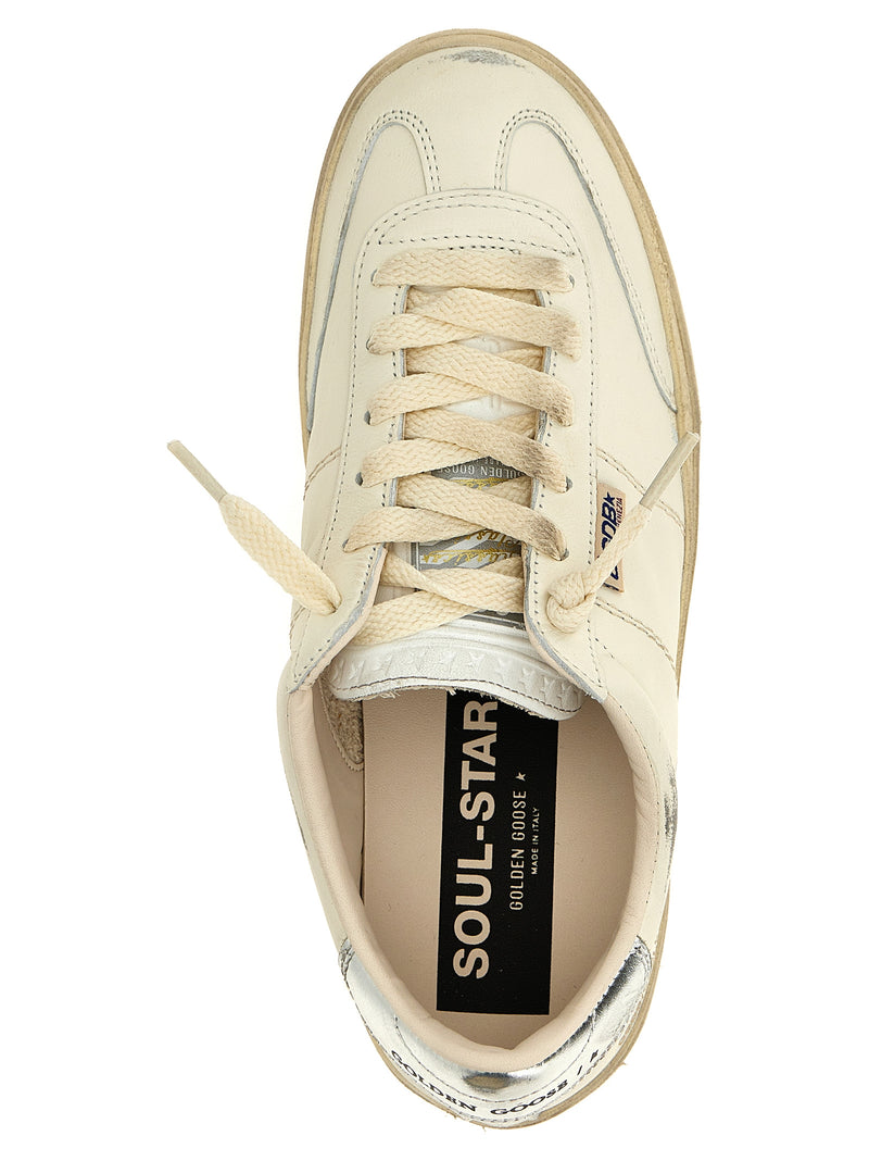 Golden Goose Soul Star Silver Lamb Leather Low Top Sneakers