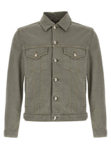 Veste en jean Brunello Cucinelli en coton gris