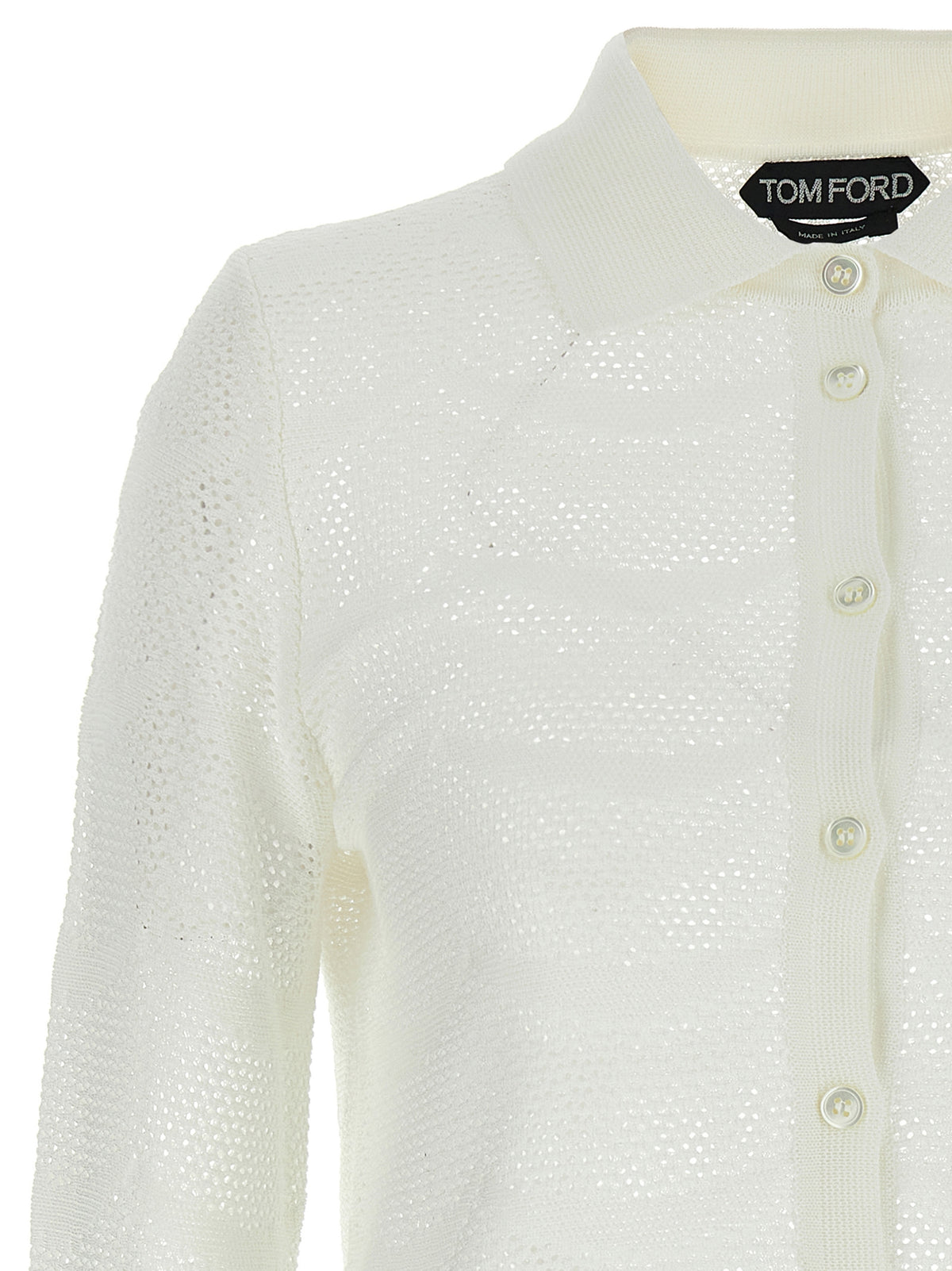 Tom Ford White Cotton Cardigan - Luxury Women's Fashion