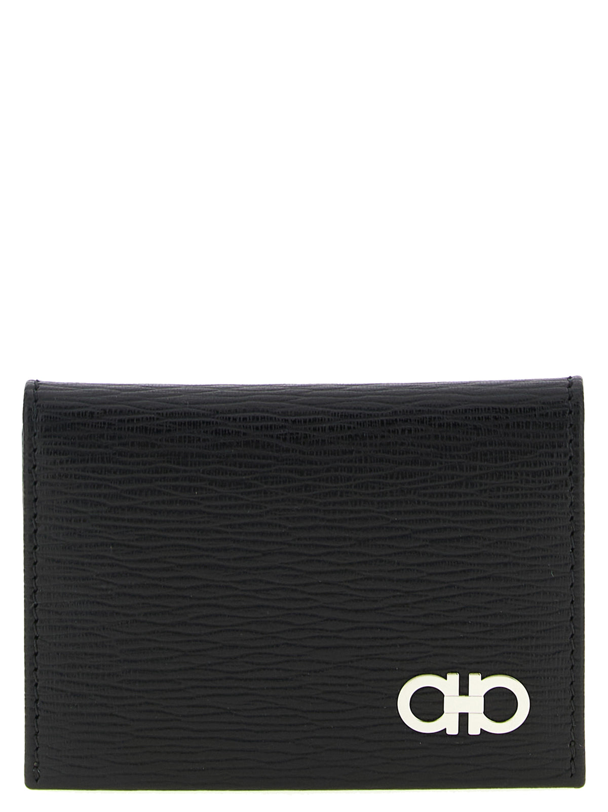 Porte-cartes Ferragamo en cuir de veau noir