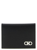 Porte-cartes Ferragamo en cuir de veau noir