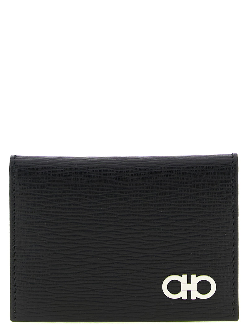 Ferragamo Black Calfskin Cardholder - Revival Gancio