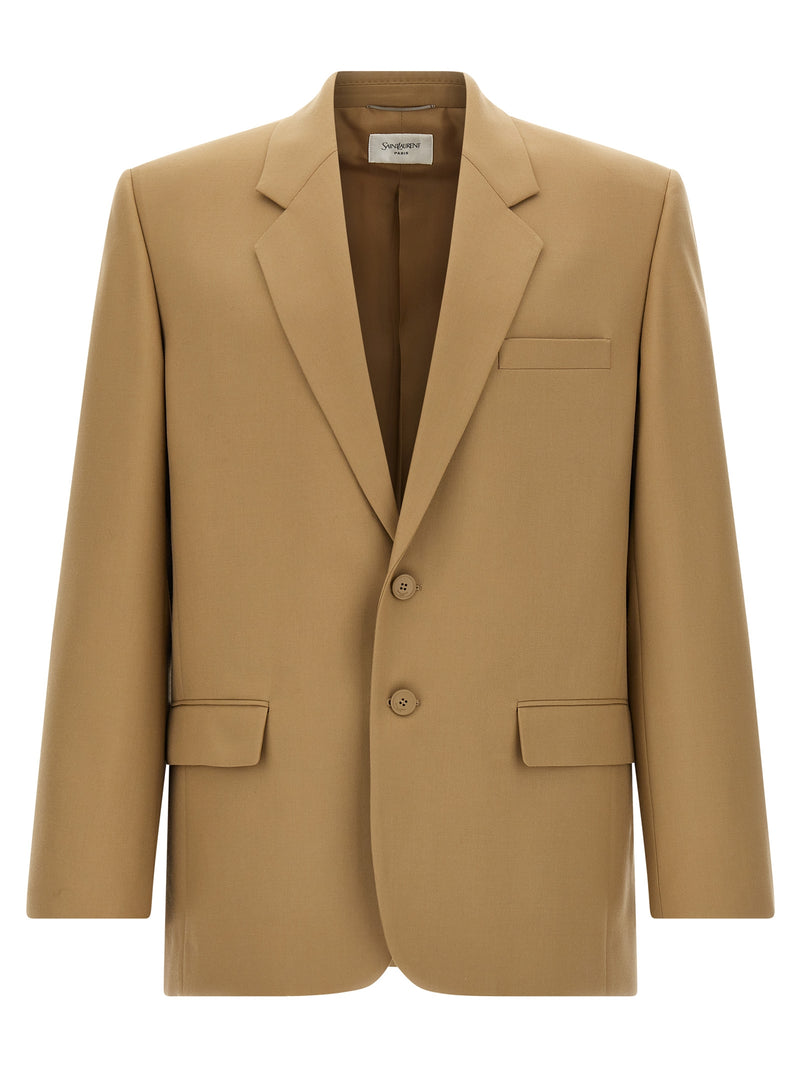 Blazer en laine beige Saint Laurent