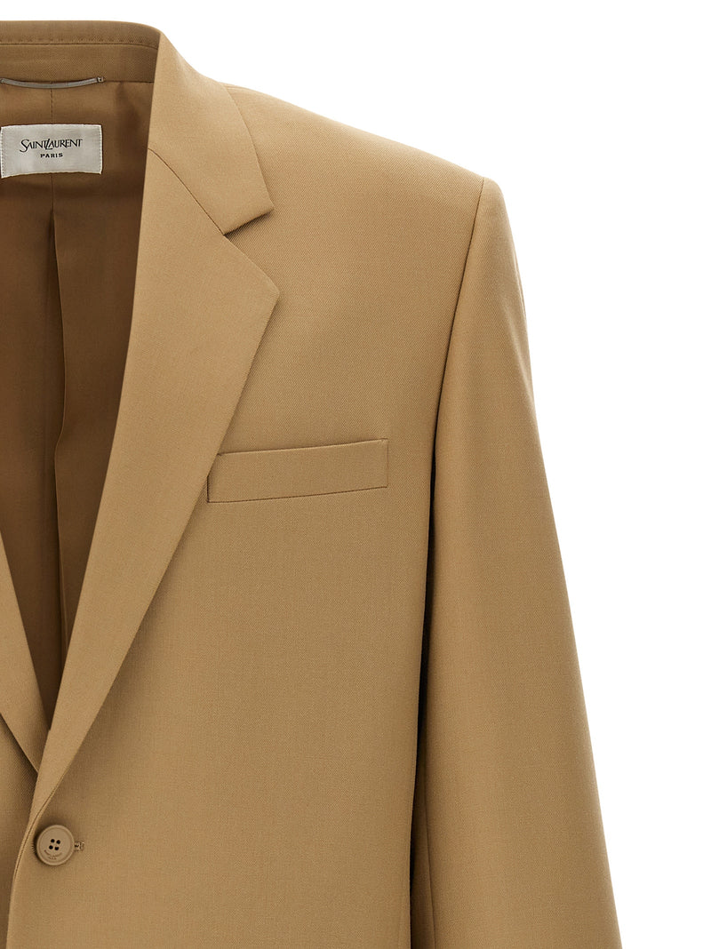 Blazer en laine beige Saint Laurent