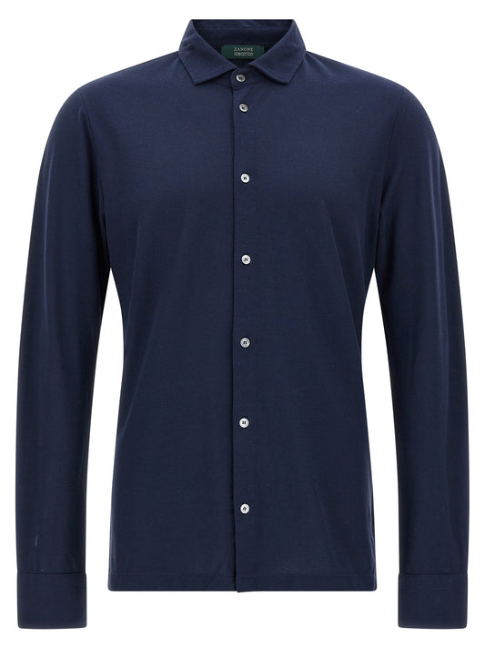 ZANONE Blue Cotton Blouse