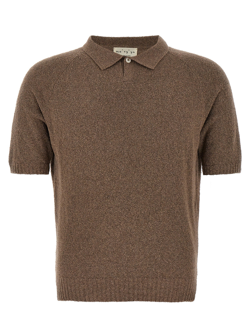 MA'RY'YA Brown Cotton Polo Shirt