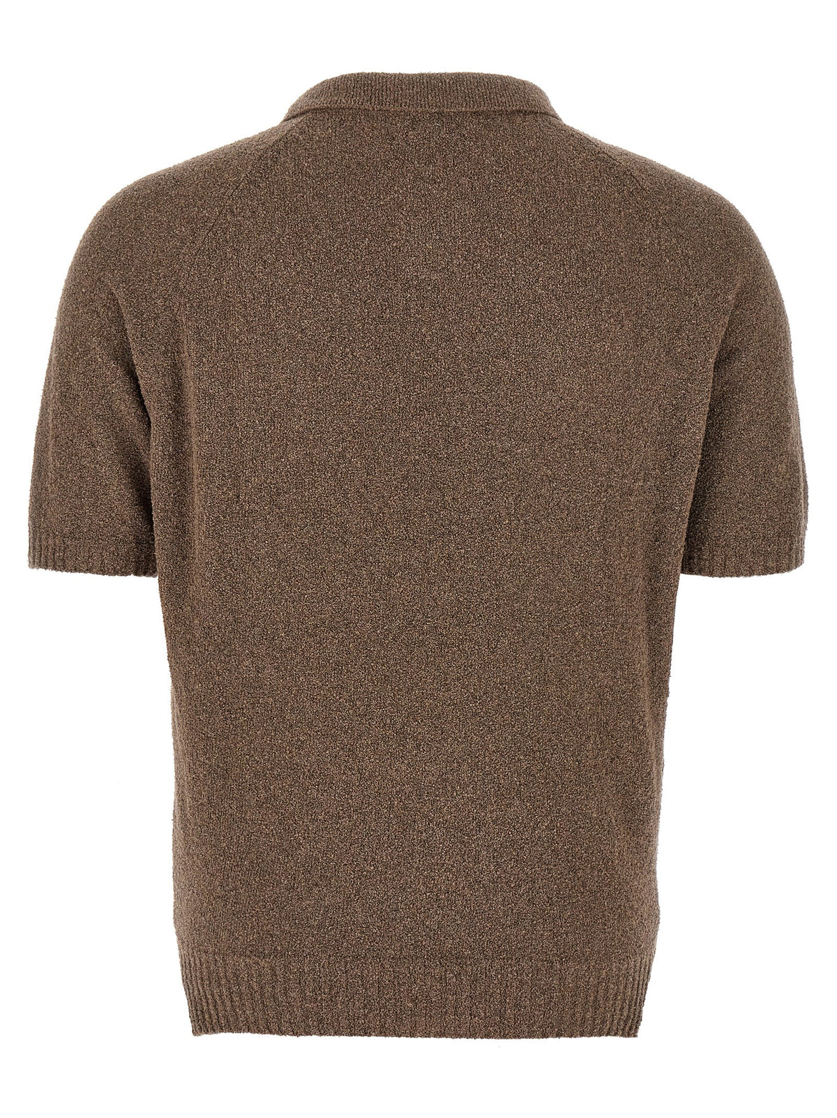 MA'RY'YA Brown Cotton Polo Shirt