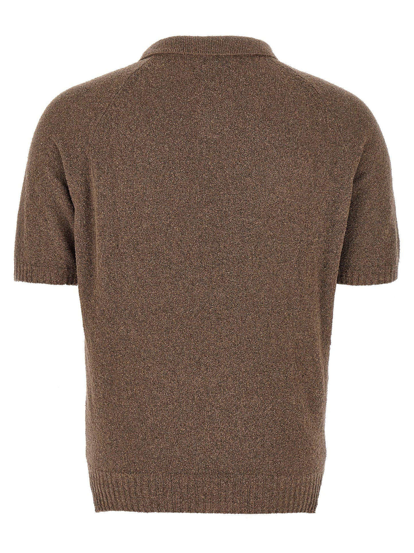 MA'RY'YA Brown Cotton Polo Shirt
