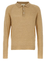 MA'RY'YA Beige Cotton Polo Shirt