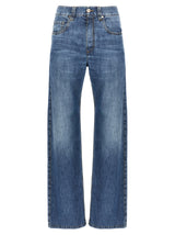 Brunello Cucinelli Blue Cotton Straight-Leg Jeans for Women