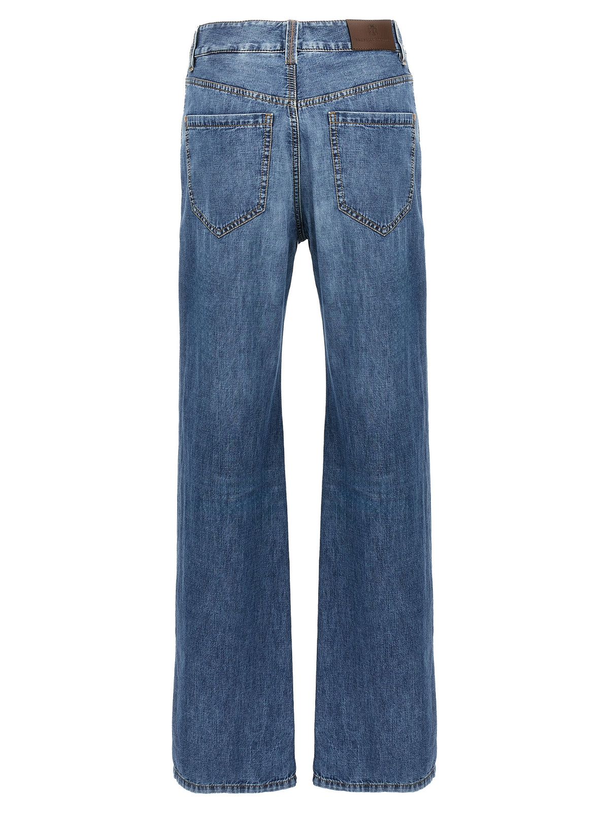 Brunello Cucinelli Blue Cotton Straight-Leg Jeans for Women