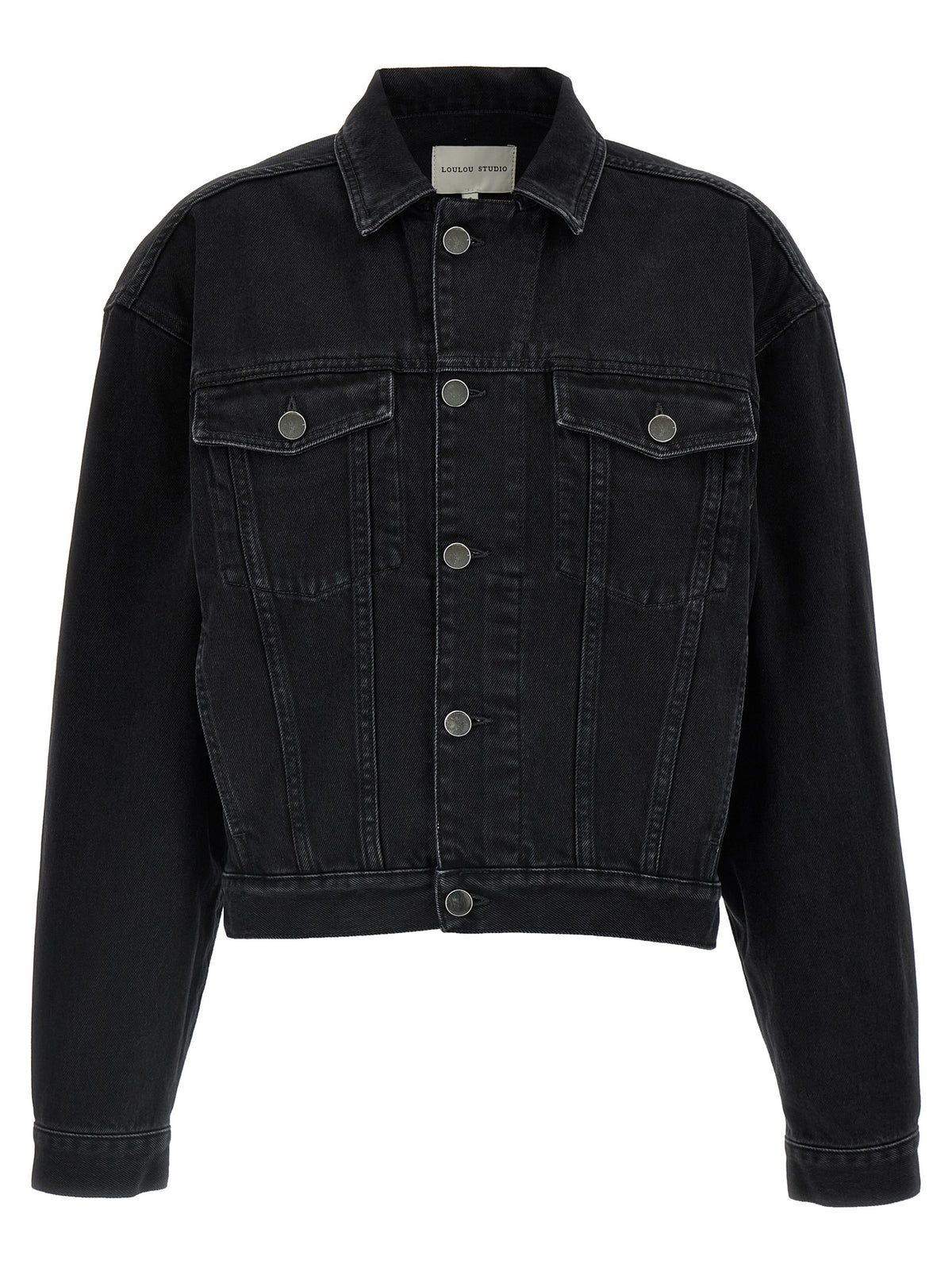 Loulou De Saison Black Organic Cotton Denim Jacket
