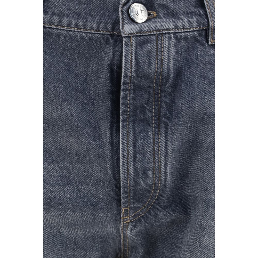 Jeans droits Brunello Cucinelli en coton gris