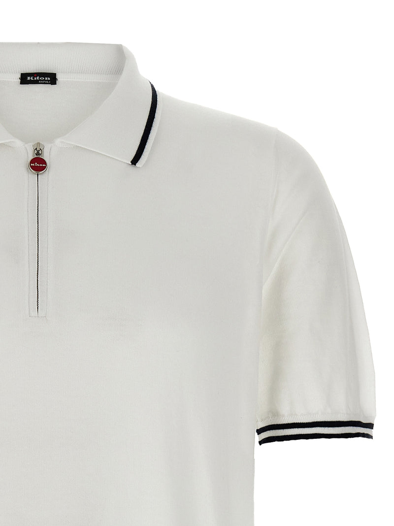 Polo Kiton en coton blanc