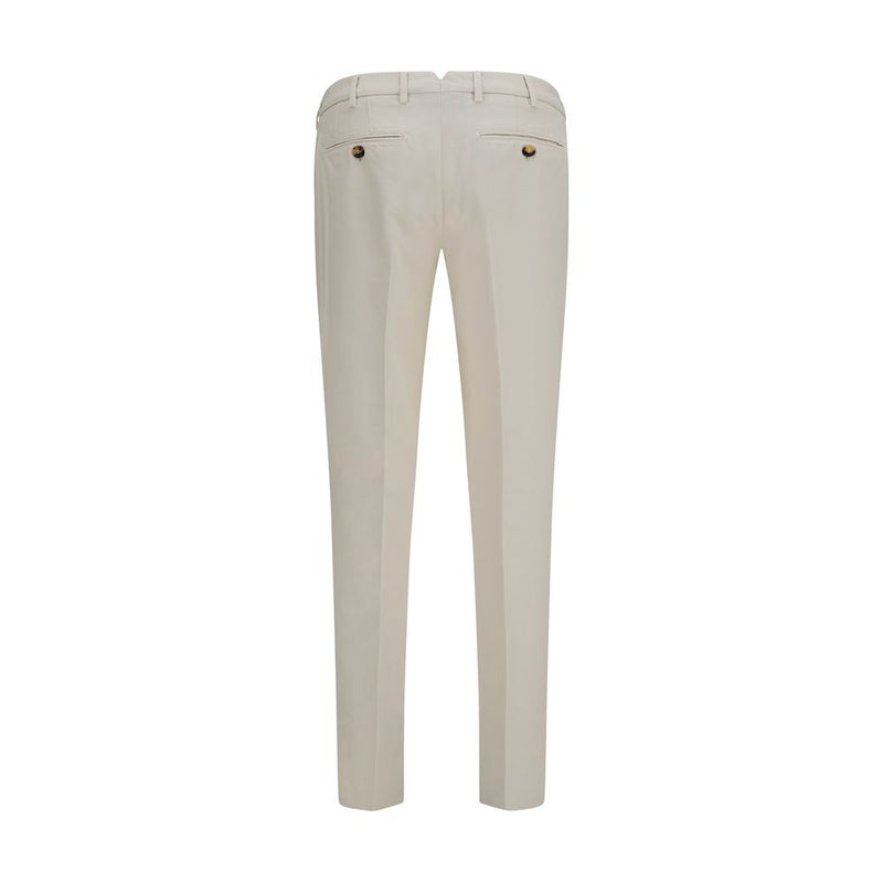 Pantalon décontracté en coton blanc Brunello Cucinelli