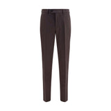 Pantalon décontracté en coton marron Brunello Cucinelli