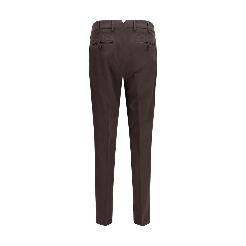 Pantalon décontracté en coton marron Brunello Cucinelli