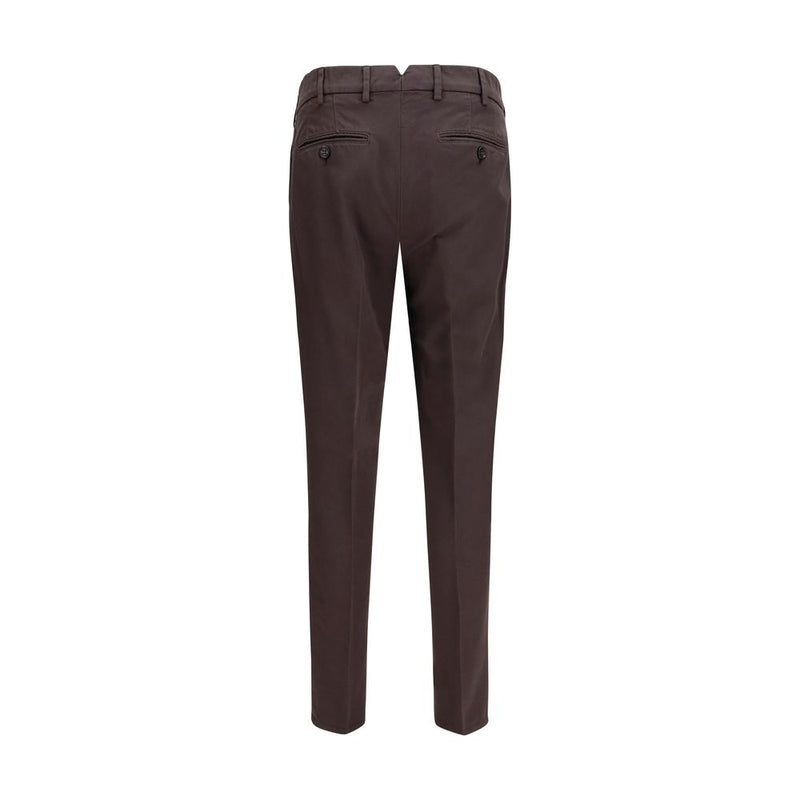 Pantalon décontracté en coton marron Brunello Cucinelli