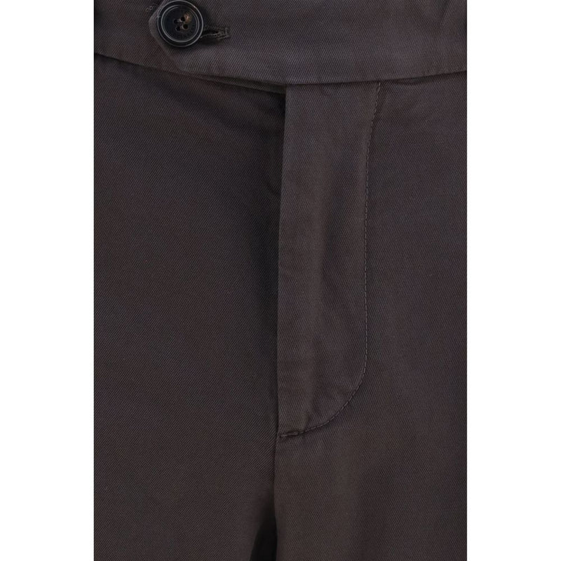 Pantalon décontracté en coton marron Brunello Cucinelli