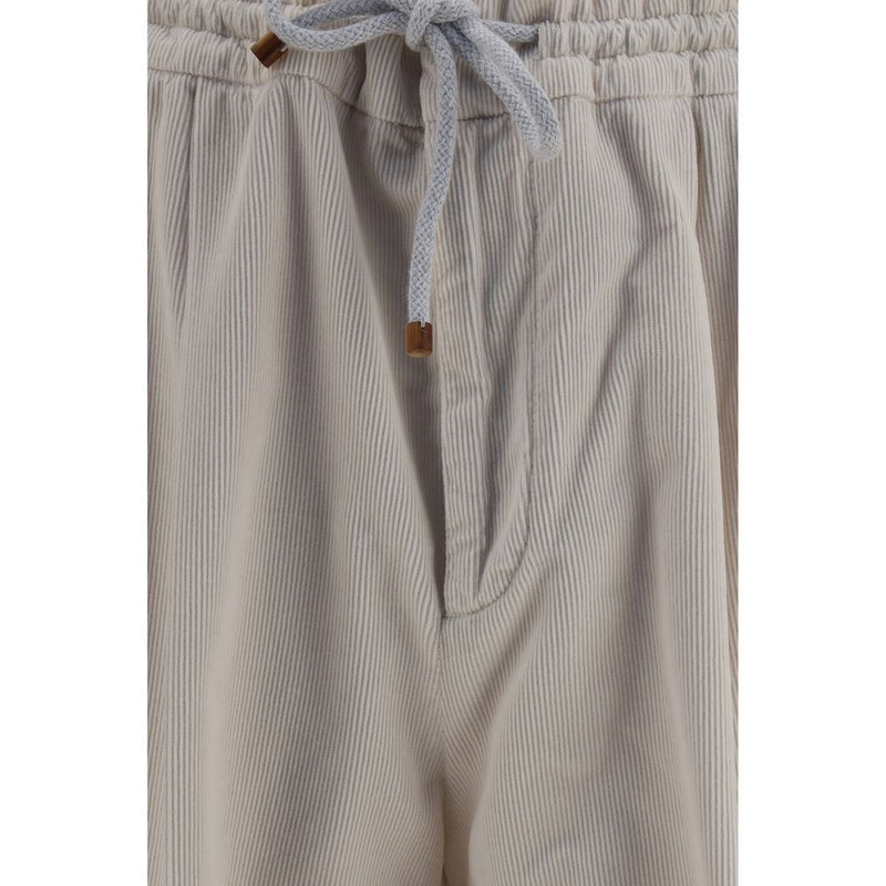 Brunello Cucinelli Pantalon décontracté en coton beige