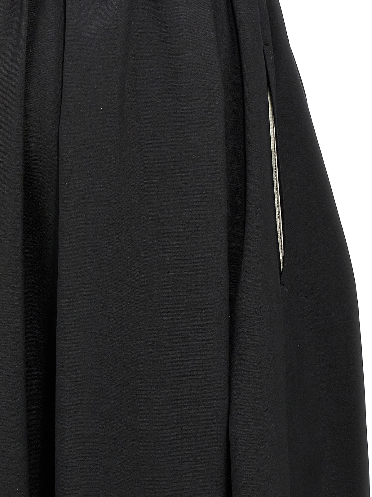 Comme Des Garçons Black Wool Midi Skirt
