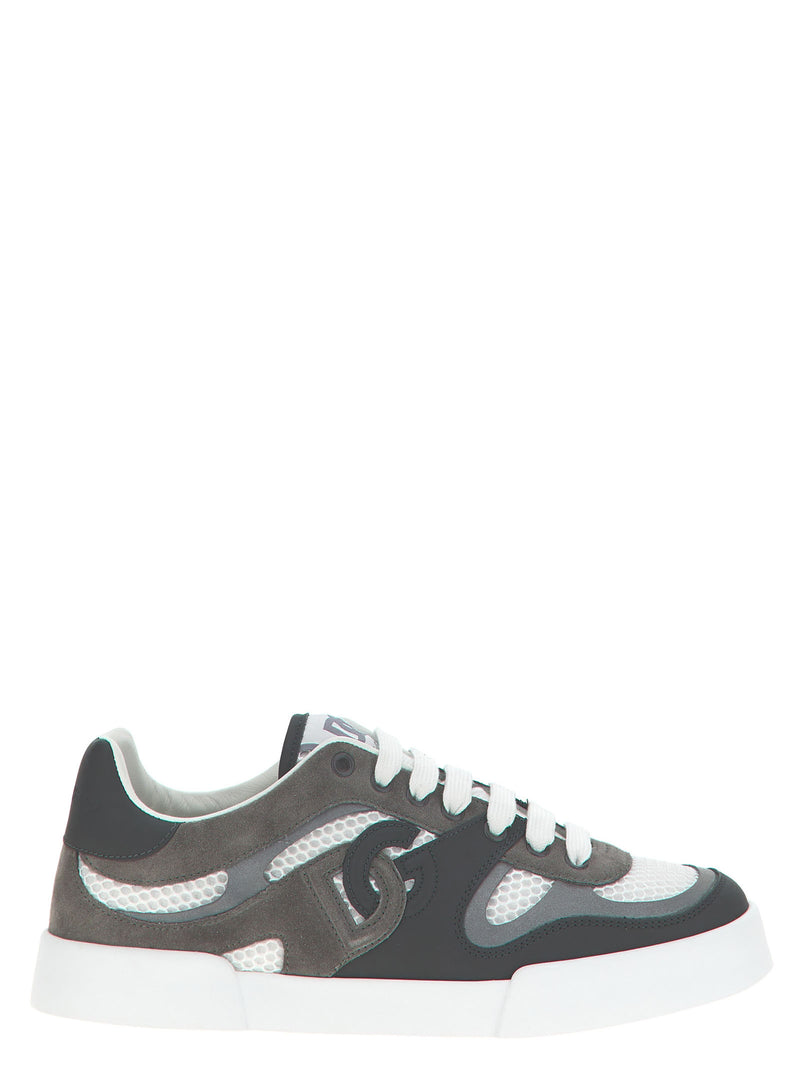 Baskets athlétiques Dolce & Gabbana en cuir de veau gris