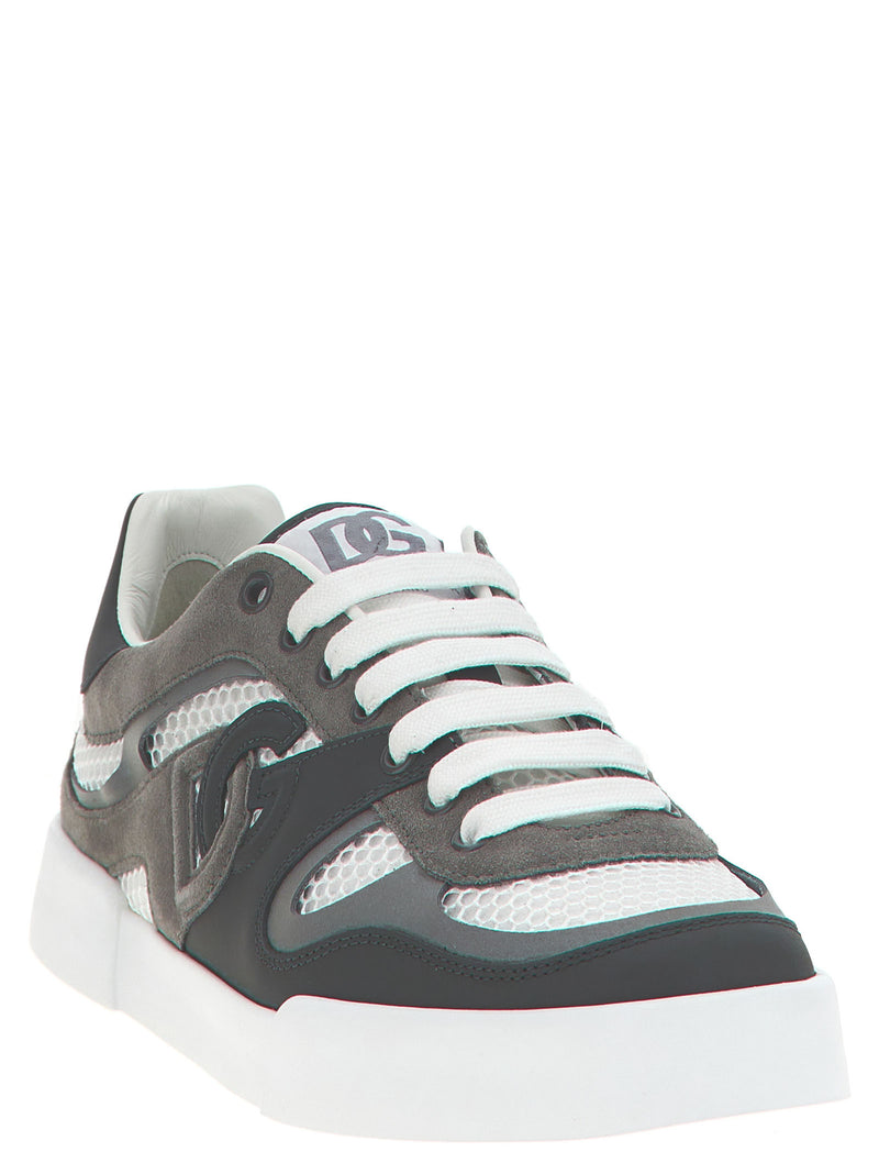Baskets athlétiques Dolce & Gabbana en cuir de veau gris