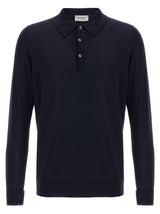 JOHN SMEDLEY Finchley Blue Cotton Polo Shirt