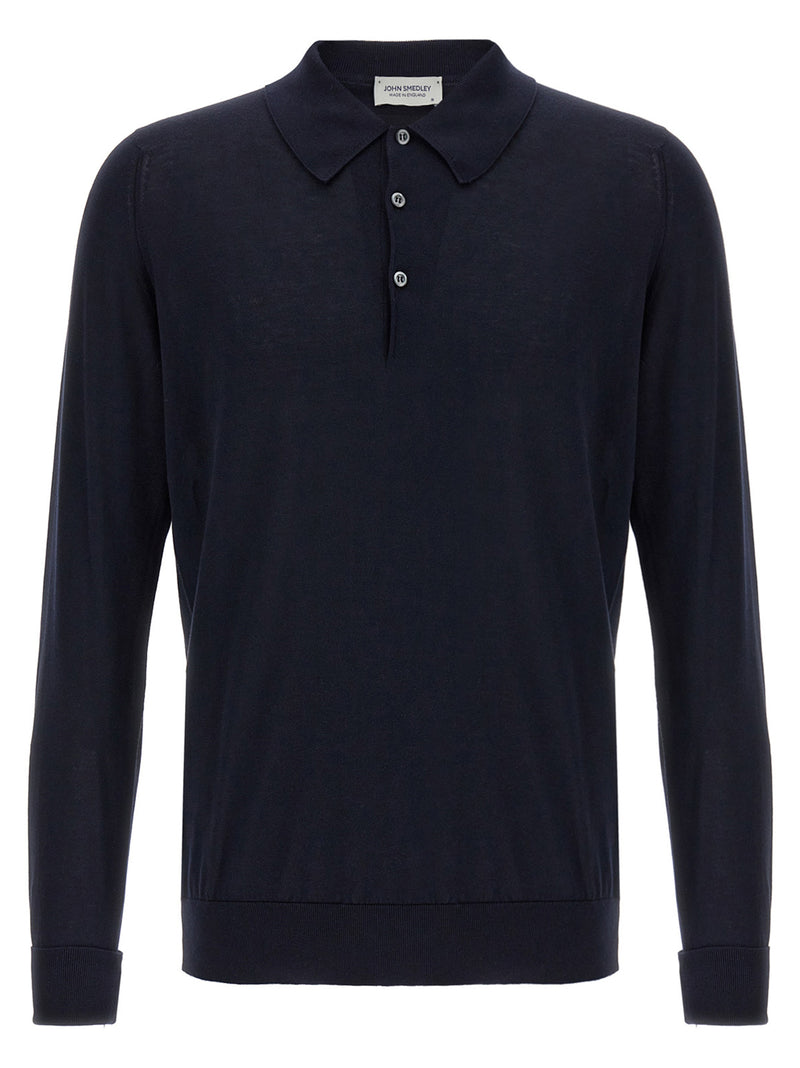 JOHN SMEDLEY Finchley Blue Cotton Polo Shirt