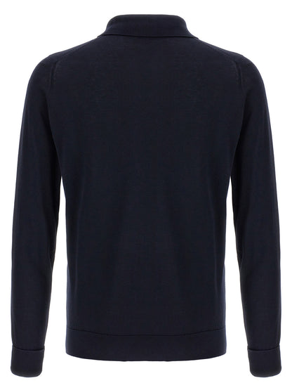 JOHN SMEDLEY Blue Cotton Polo Shirt