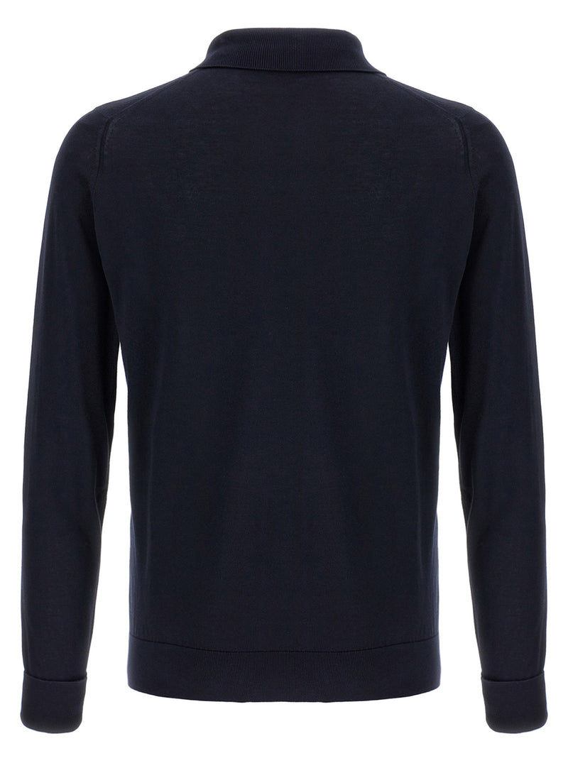 JOHN SMEDLEY Finchley Blue Cotton Polo Shirt