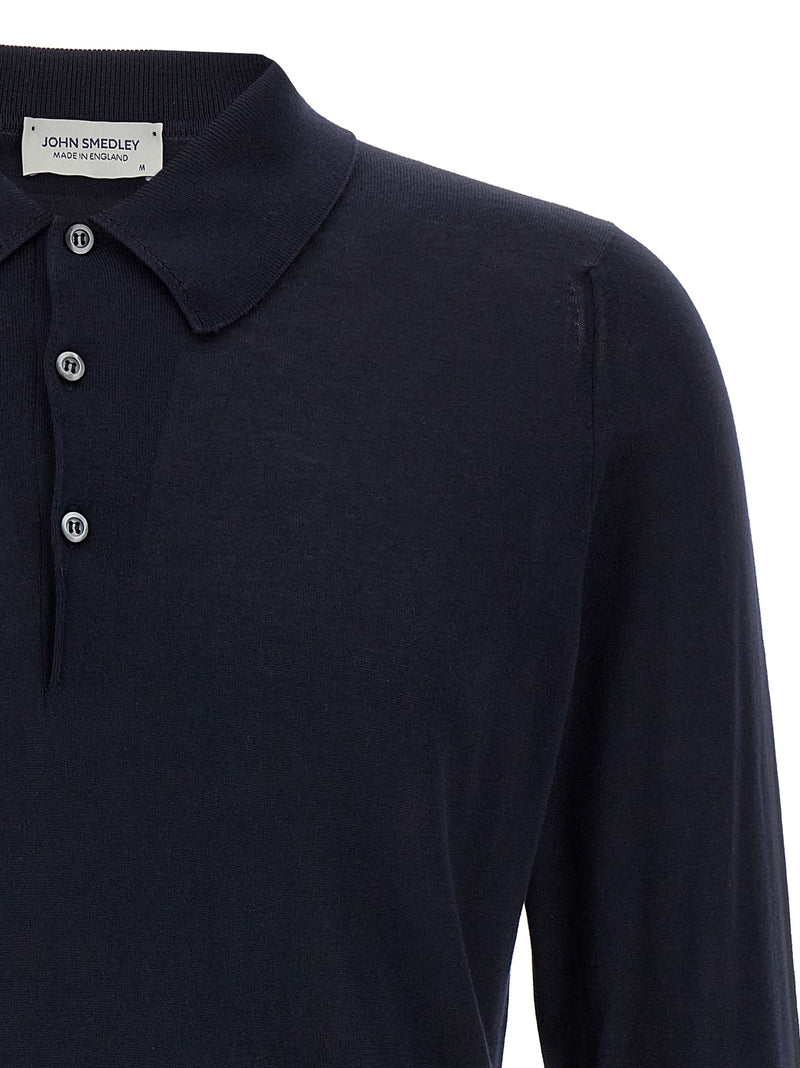 JOHN SMEDLEY Finchley Blue Cotton Polo Shirt
