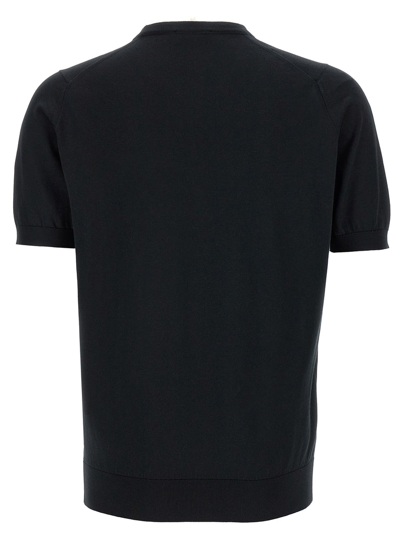 JOHN SMEDLEY Black Cotton T-Shirt