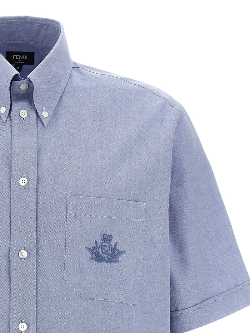 Fendi Blue Cotton Blouse - Stylish Oxford Shirt for Men