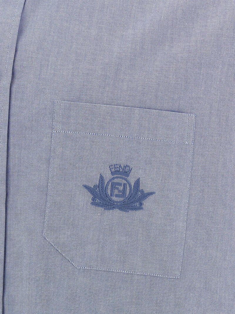 Fendi Blue Cotton Blouse - Stylish Oxford Shirt for Men
