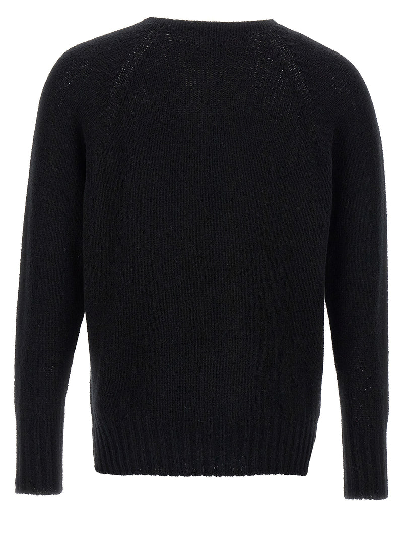 MA'RY'YA Black Cotton Cardigan - Luxury Bouclé Sweater