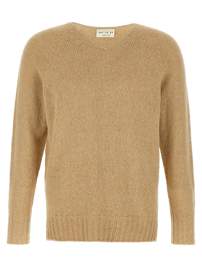 MA'RY'YA Beige Cotton Cardigan - Contemporary Elegance